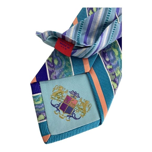 ROBERT GRAHAM XL Blue Art Print Silk Tie Made In USA 62"-3.25" EX COND - Picture 6 of 8